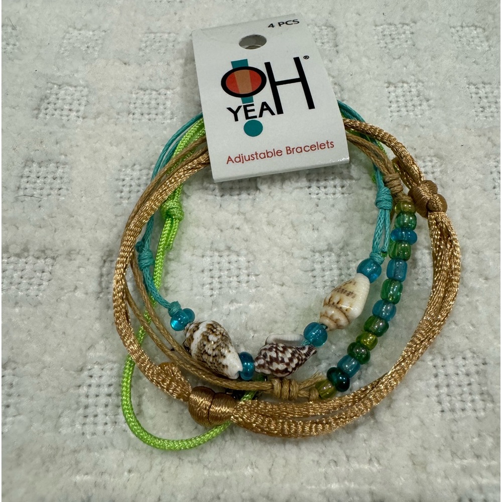 Oh Yeah 4-Piece Boho-chic Palm Tree Adjustable Bracelet Bundle - NWT